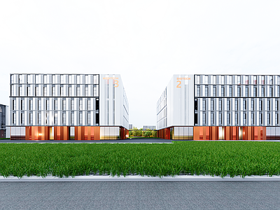 现代厂房 现代工业厂房 多层厂房 厂房建筑 工业上楼厂房 现代简约厂房