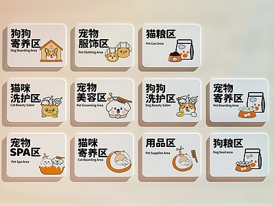 现代宠物店 宠物店装饰画 宠物店标识牌 宠物店门招牌