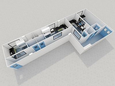 现代实验室 实验室 PCR实验室 洁净实验室 超净工作台 鸟瞰图
