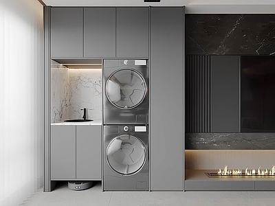 现代阳台 洗衣机 阳台柜 生活阳台 休闲阳台