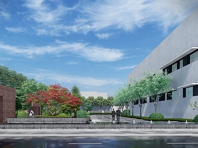 现代办公园区景观 现代办公园区