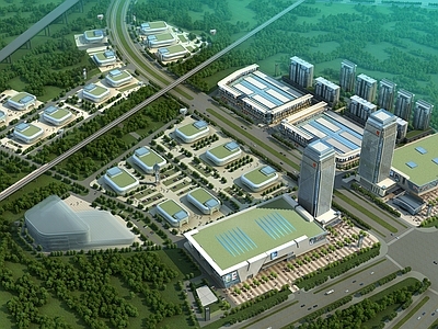 现代产业园建筑 抚州国际汽车城 总体规划 总图 施工图