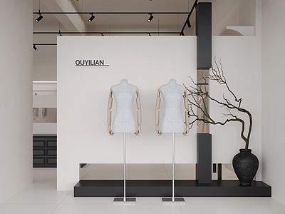 中古现代服装店 法式服装店 中古服装店 黑白服装店