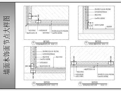 墙面节点 墙面木饰面节点图 施工图