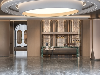 现代轻奢售楼处 售楼处水吧台 现代水吧台