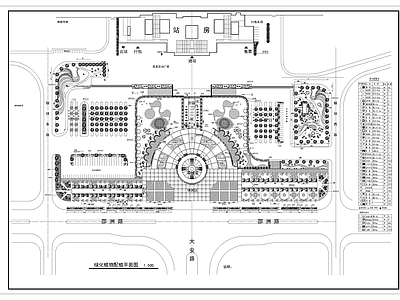 写字楼入口广场 小区景观 商业广场 景观公园 城市公园 广场绿化 施工图