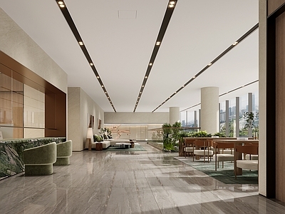 现代简约售楼处 洽谈区 收银区