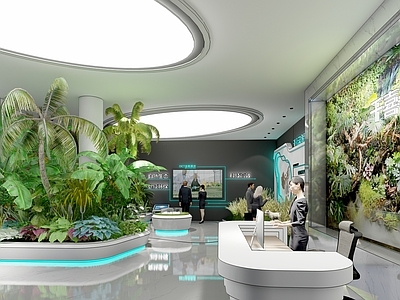 现代办公园区景观 现代展厅
