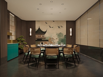 新中式原木包厢 餐厅包厢 会所包厢 包间