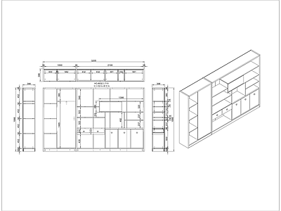 现代柜子 柜子立面图 文件柜 书柜 文件柜立体图 施工图