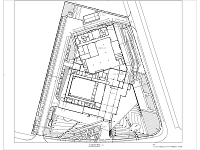 写字楼入口广场 工人文化宫 室外景观 施工图