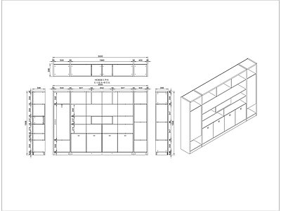现代柜子 柜子立面图 文件柜 书柜 储物柜 文件柜立体图 施工图