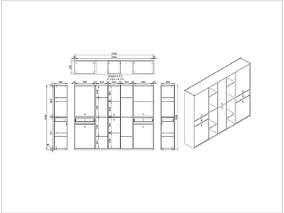 现代柜子 柜子立面图 文件柜 书柜 施工图