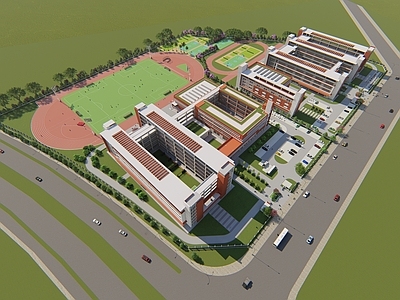 现代学校建筑 九年一贯学校 中小学