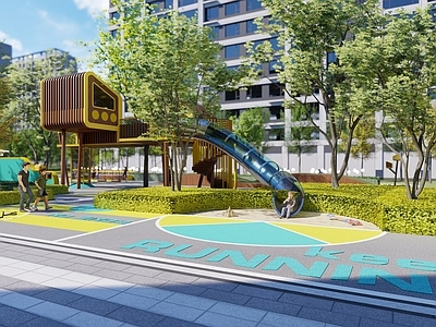 现代儿童游乐空间 现代儿童活动区 主题儿童游乐区 小区儿童活动空间
