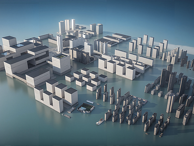 现代其他景观小品 建筑配景 建筑BOX 环境配景