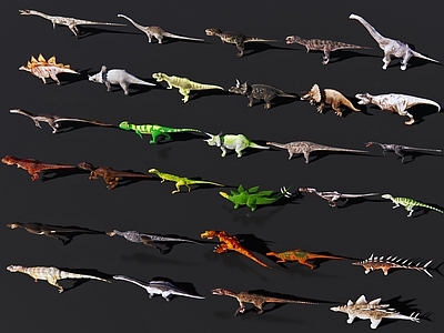 爬行类动物 恐龙 爬行类动物 霸王龙翼龙雷龙 迅猛龙长颈龙速龙 恐龙化石雕塑