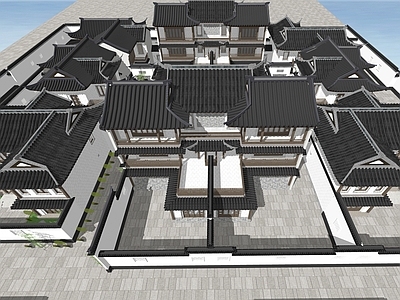 新中式中式四合院 四合院建筑
