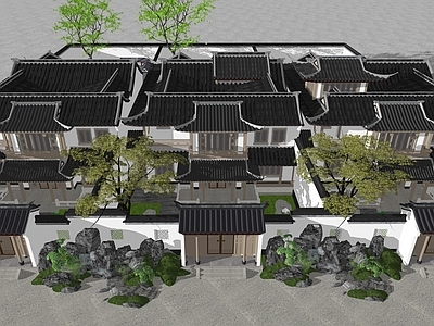 新中式中式四合院 四合院建筑