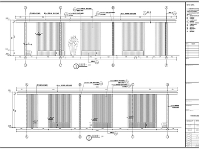 新中式现代廊架 新中式格栅廊架 现代格栅廊架 施工图