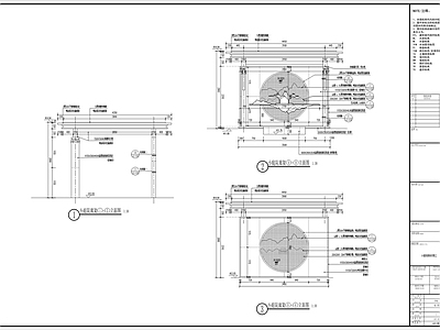 新中式中式亭子 新中式方形景观亭 新中式山形背景亭 新中式方形廊架 施工图