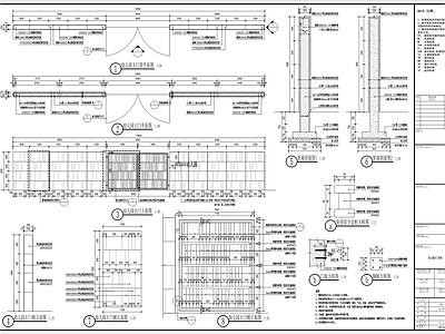铁艺大门 现代铁艺格栅大门 格栅围墙 施工图