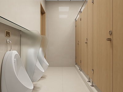 现代公共卫生间 现代公共卫生间 男厕 小便池