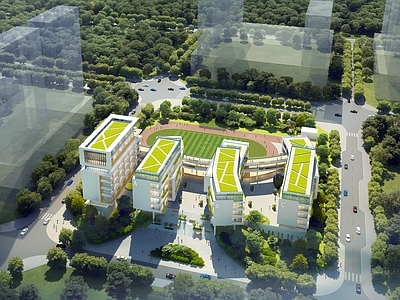 现代学校建筑 培训学校 现代教学楼