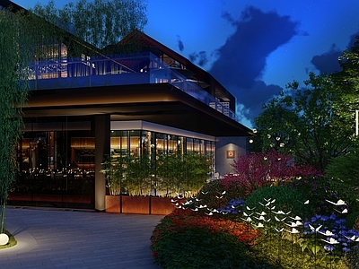 现代中式商业综合体景观 示范区景观