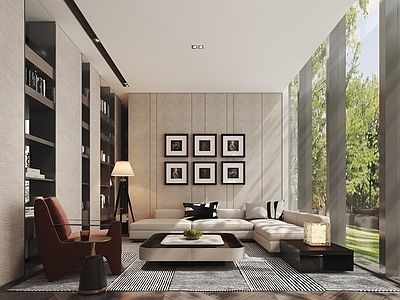 现代新中式售楼处 售楼处洽谈区 VIP洽谈区