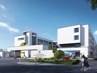 现代简约小学 中小学 教育建筑 简约