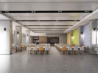 现代简约食堂 学校食堂 食堂明档