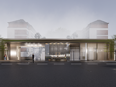 现代小区建筑 现代小区入口大门 小区大门 社区出入口 示范区大门