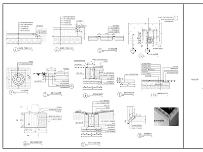 景观节点 通用图 铺装排水沟 施工图