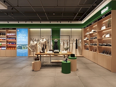 原木工业服装店 服装店 服装流水台展台 社区商品集合店