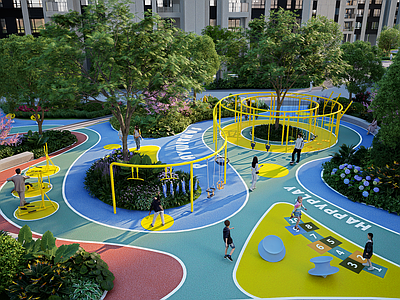 现代儿童游乐空间 儿童游乐 健身场地