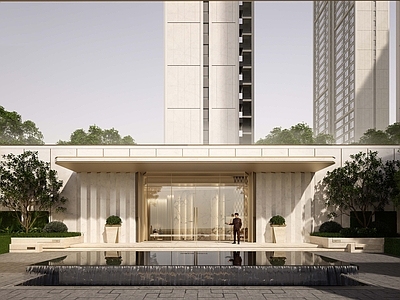 现代小区建筑 现代风格示范区 海派风格示范区 社区入口大堂 现代风格售楼处 小区主入口