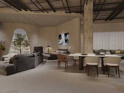 现代家居专卖店 现代家具店 家居店 沙发茶几组合 餐桌椅组合