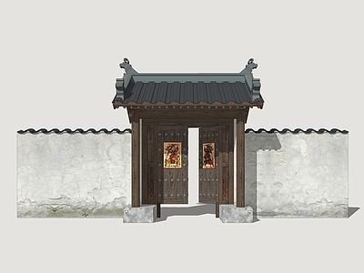 中式庭院门 庭院木门 乡村庭院门 民居院门 民宿大门 入户门