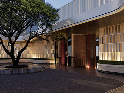 现代商业综合体景观 海派示范区景观 建筑小区入口景观 下沉庭院景观