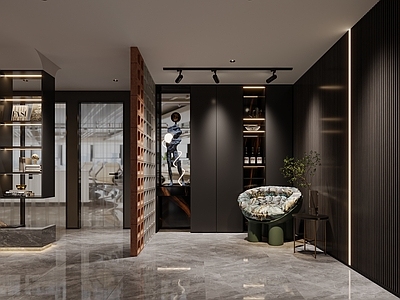 现代家居专卖店 展厅 装修公司 家居展厅 暗黑展厅