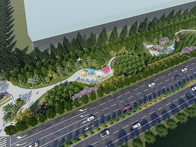 现代口袋公园 现代城市带状游园 现代街角公园 城市口袋公园