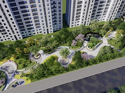 现代口袋公园 现代街角公园 城市口袋公园 现代带状公园 城市活动广场