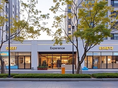 现代街道外景 商业街外景 城市白天街道外景 步行街外景 人行道街景 马路外景