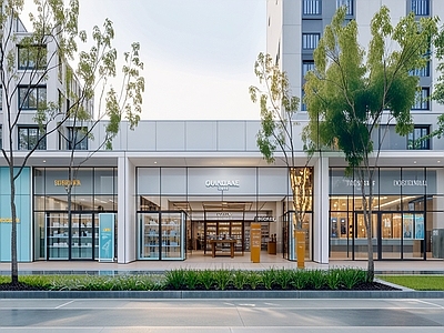 现代街道外景 商业街外景 城市白天街道外景 步行街外景 人行道街景 马路外景
