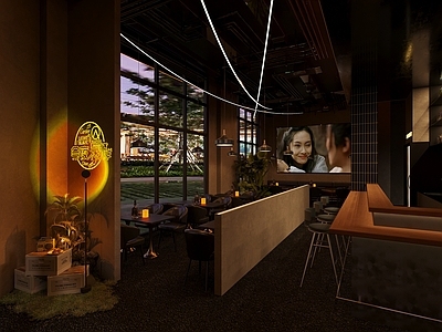 现代工业酒吧 工业风酒吧餐馆