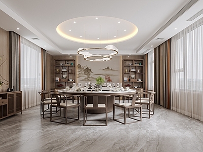 现代新中式茶餐厅 餐厅 包房