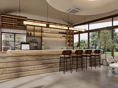 现代原木酒吧 酒吧 露营酒吧