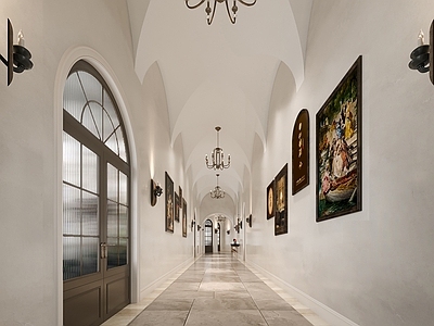中古欧式烟酒店 现代中古风走廊 欧式店铺公区 古典复古酒行 西式古典会所景观