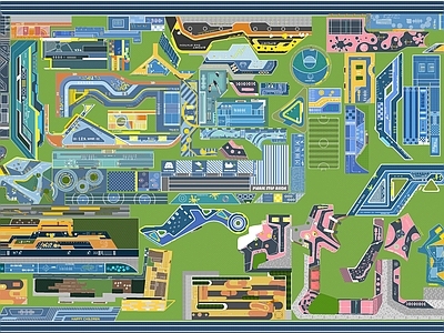 现代登高面 登高面空间处理 地面画线 全龄活动区